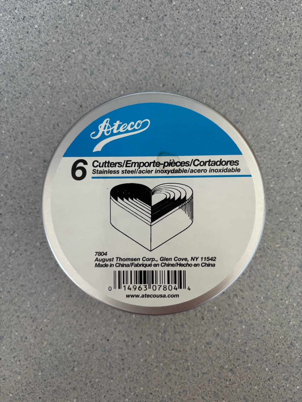 Ateco 6 Piece Plain Heart Cutter Set